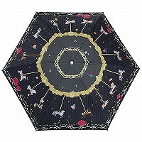 [売りつくしSALE]LINEDROPSの晴雨兼用折りたたみ日傘 キャンバスパラソル【メリーゴーランド】