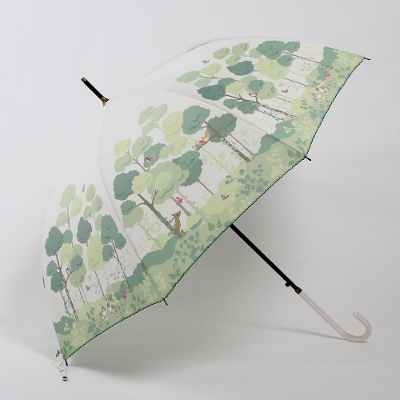 [SALE]LINEDROPSの雨傘 キャンバスアンブレラ【フォレスト・グリーン】