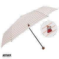 [期間限定SALE]MOOMIN/One'sPlusの晴雨兼用折りたたみ日傘【リトルミイ/ボーダーPK（ワンポイント刺繍）】