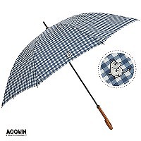 [期間限定SALE]MOOMIN/One'sPlusの晴雨兼用日傘【ムーミン/チェックNV（ワンポイント刺繍）】