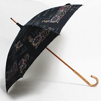 柴田の晴雨兼用日傘【三河木綿/花と絣柄】