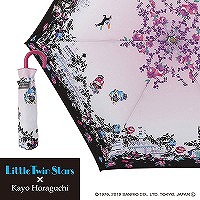 Sanrio Characters×ホラグチカヨの折りたたみ雨傘【リトルツインスターズ/ピンク】