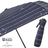 R.O.U×LINEDROPSの雨晴兼用折りたたみ雨傘【万年筆らくがき】