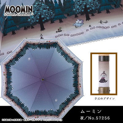 MOOMIN/LINEDROPSの晴雨兼用日傘 キャンバスパラソル【ムーミン/夜】