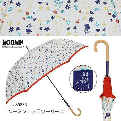 MOOMIN/One'sPlusの雨晴兼用雨傘【ムーミン/フラワーリース】
