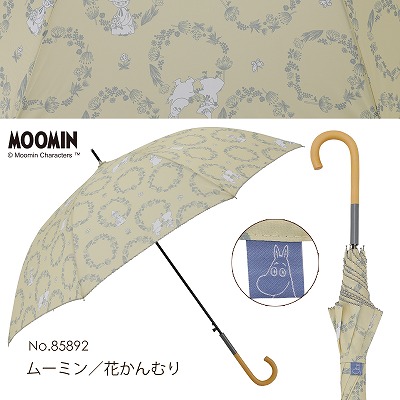 MOOMIN/One'sPlusの雨晴兼用雨傘【ムーミン/花かんむり】