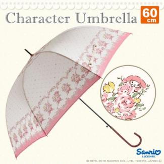 【Sanrio】キャラクターアンブレラ　60cm　マイメロディ　フラワーピンク　[販売価格(税込)：2,592 円]