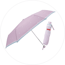 【OLIVE des OLIVE】 ガールズ 雨傘 折りたたみ 53cm ドットキャット/パープル