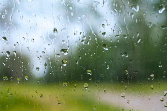 傘に当たる雨