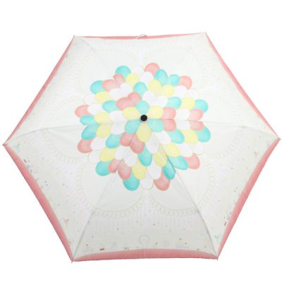 【LINEDROPS】キャンバスアンブレラ 折りたたみ 自動開閉雨傘 55cm サーカス