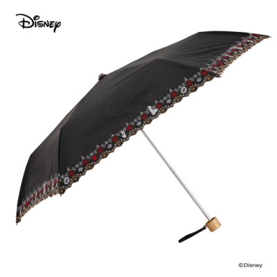 【LINEDROPS】【Disney】晴雨兼用 刺繍日傘 折りたたみ 50cm 白雪姫