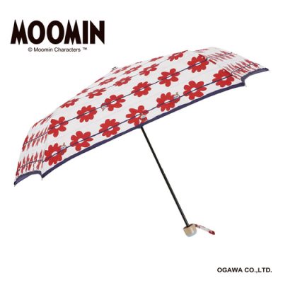 【MOOMIN】キャラクターアンブレラ 折りたたみ 55cm リトルミイ/花ボーダー