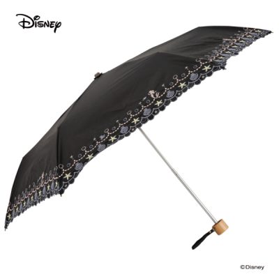【One's Plus】【Disney】晴雨兼用 刺繍日傘 折りたたみ 50cm リトルマーメイド
