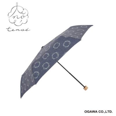 【tenoe(テノエ) NATURAL】レディース 晴雨兼用折りたたみ日傘 50cm すずらんリース