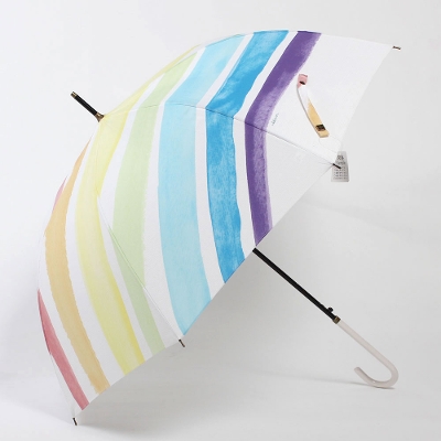 LINEDROPSの雨傘 キャンバスアンブレラ【レインボー】
